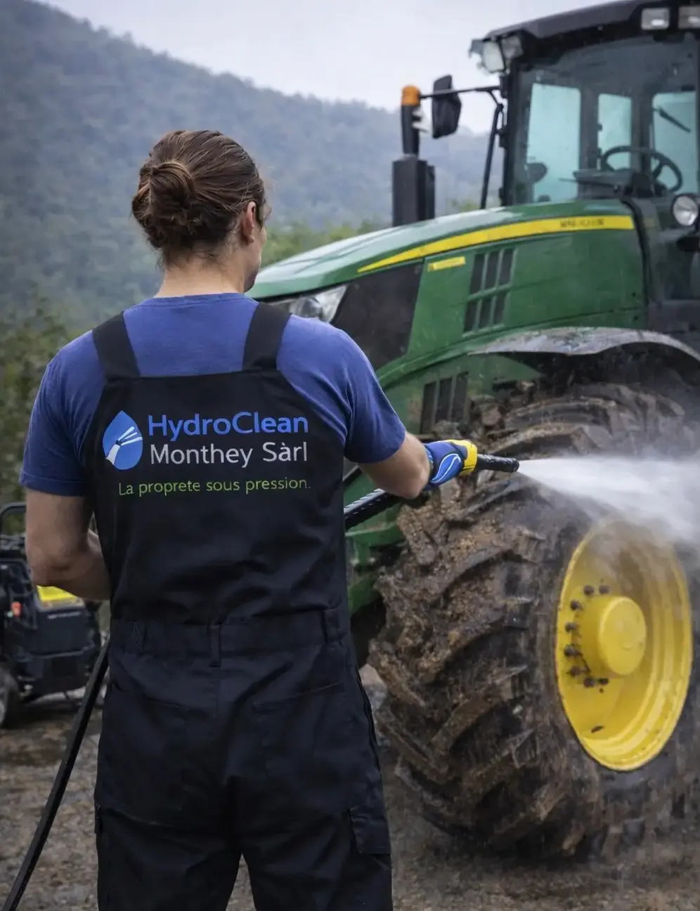 Nettoyage haute pression pour agriculteurs à Monthey Nettoyage haute pression d’une façade chez un particulier à Monthey, en Valais